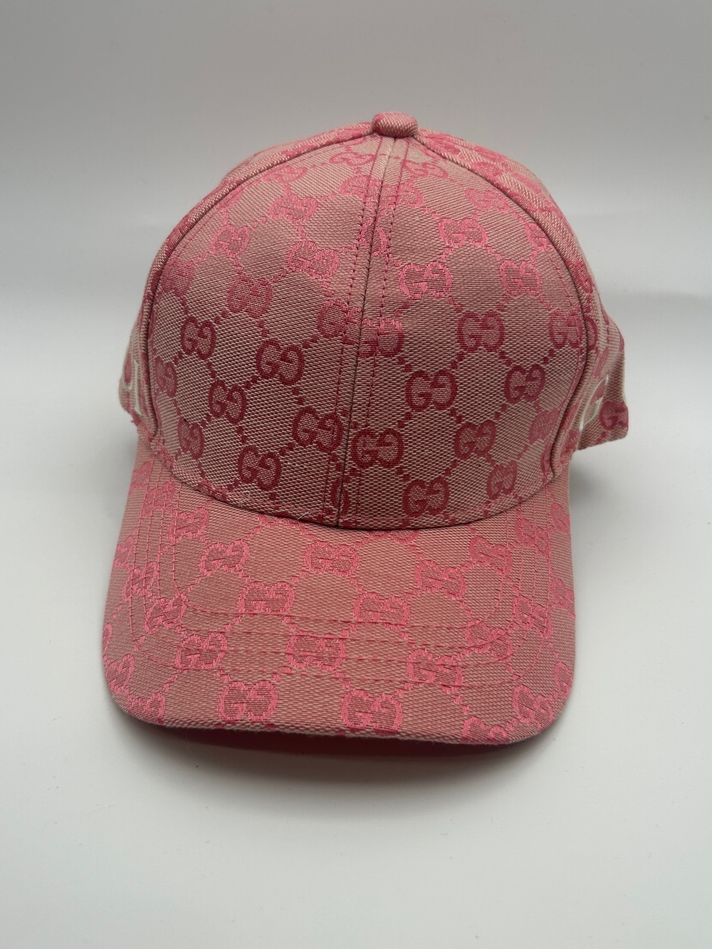 Gucci GG Monogram Logo Back Baseball Cap PINK ONE SIZE ADJUSTABLE